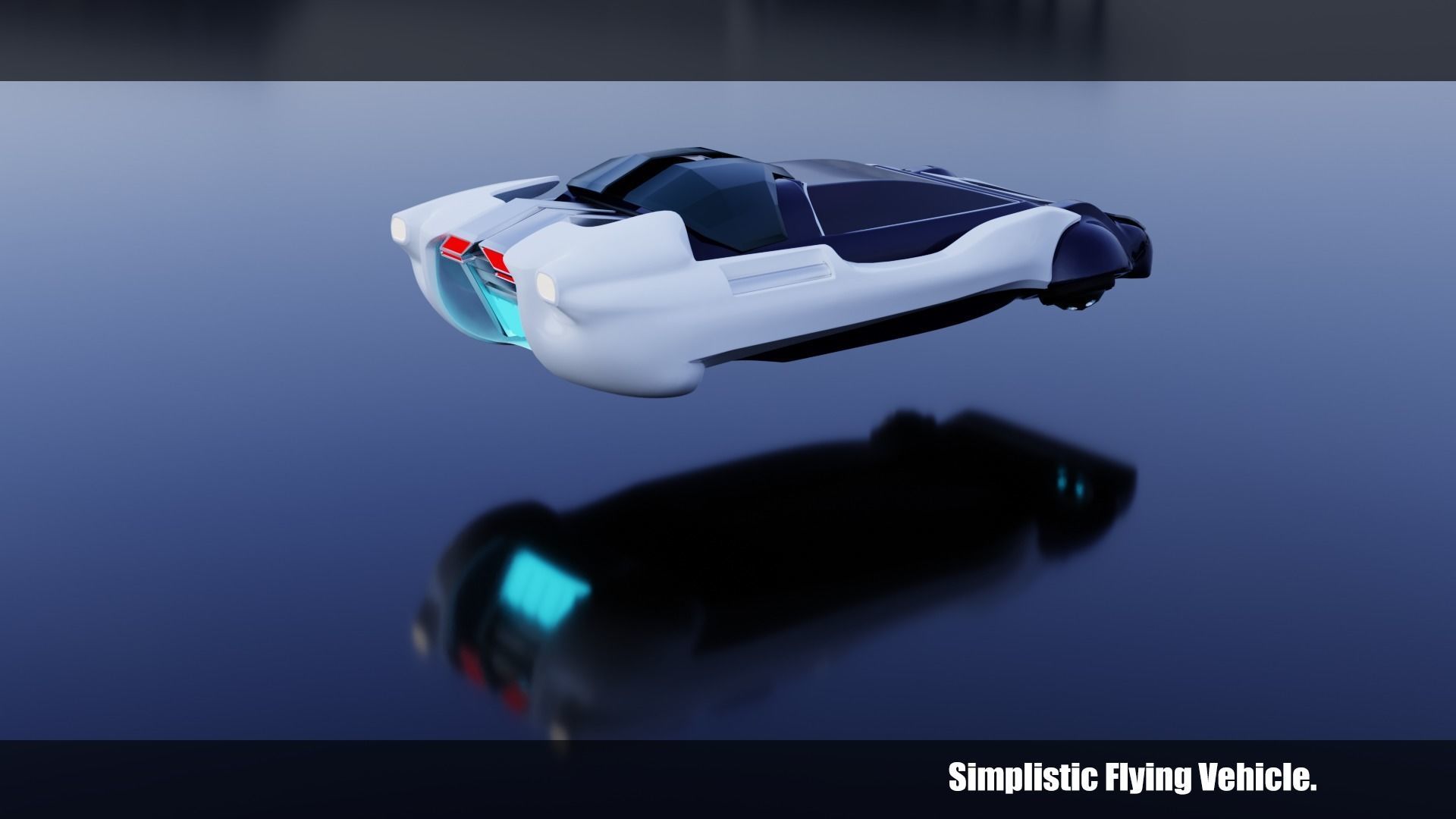 Simplistic Flying Vehicle - nr12 Low-poly 3D model_5