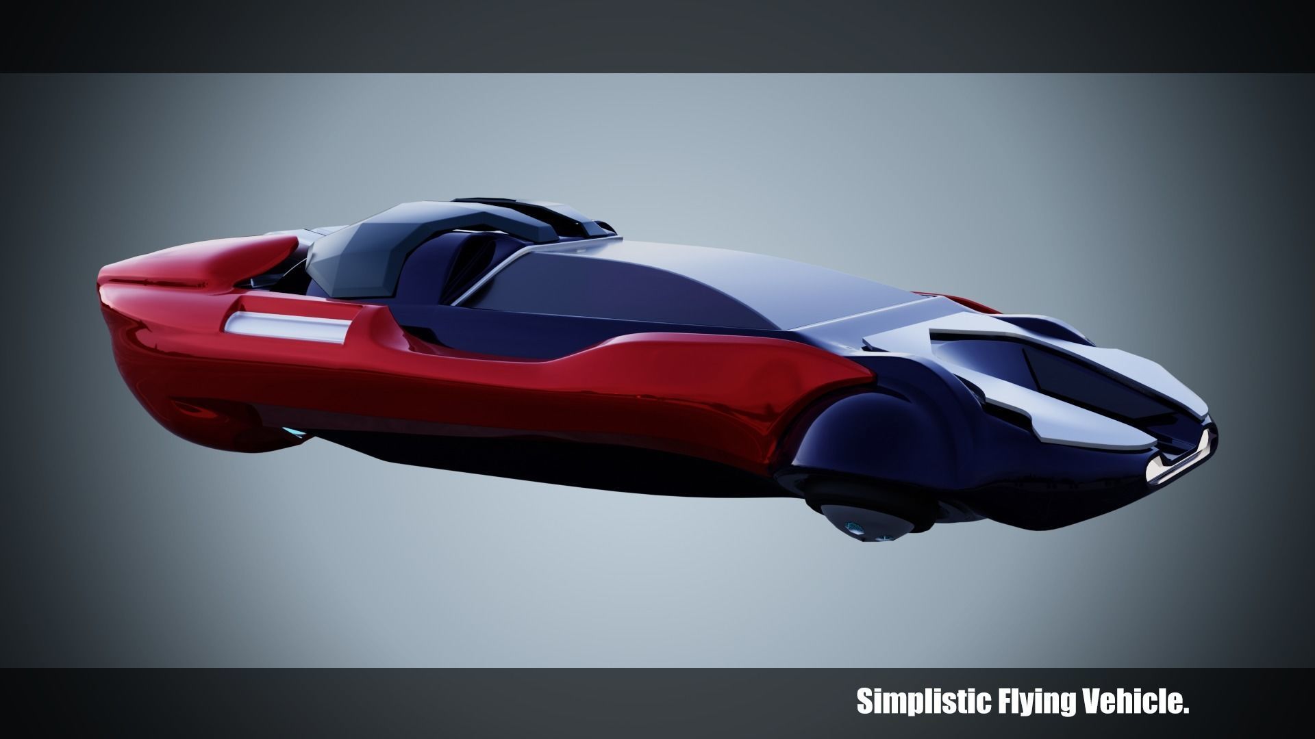 Simplistic Flying Vehicle - nr12 Low-poly 3D model_2