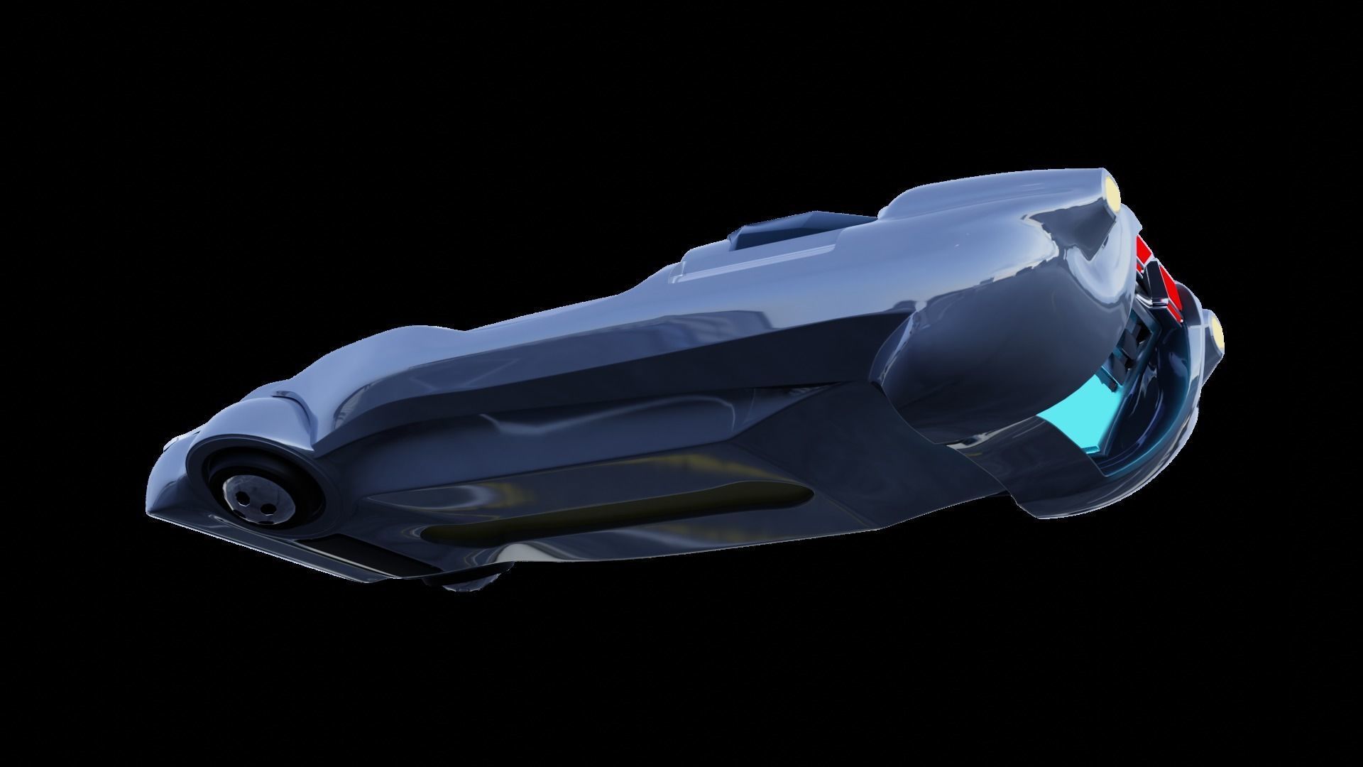 Simplistic Flying Vehicle - nr12 Low-poly 3D model_20