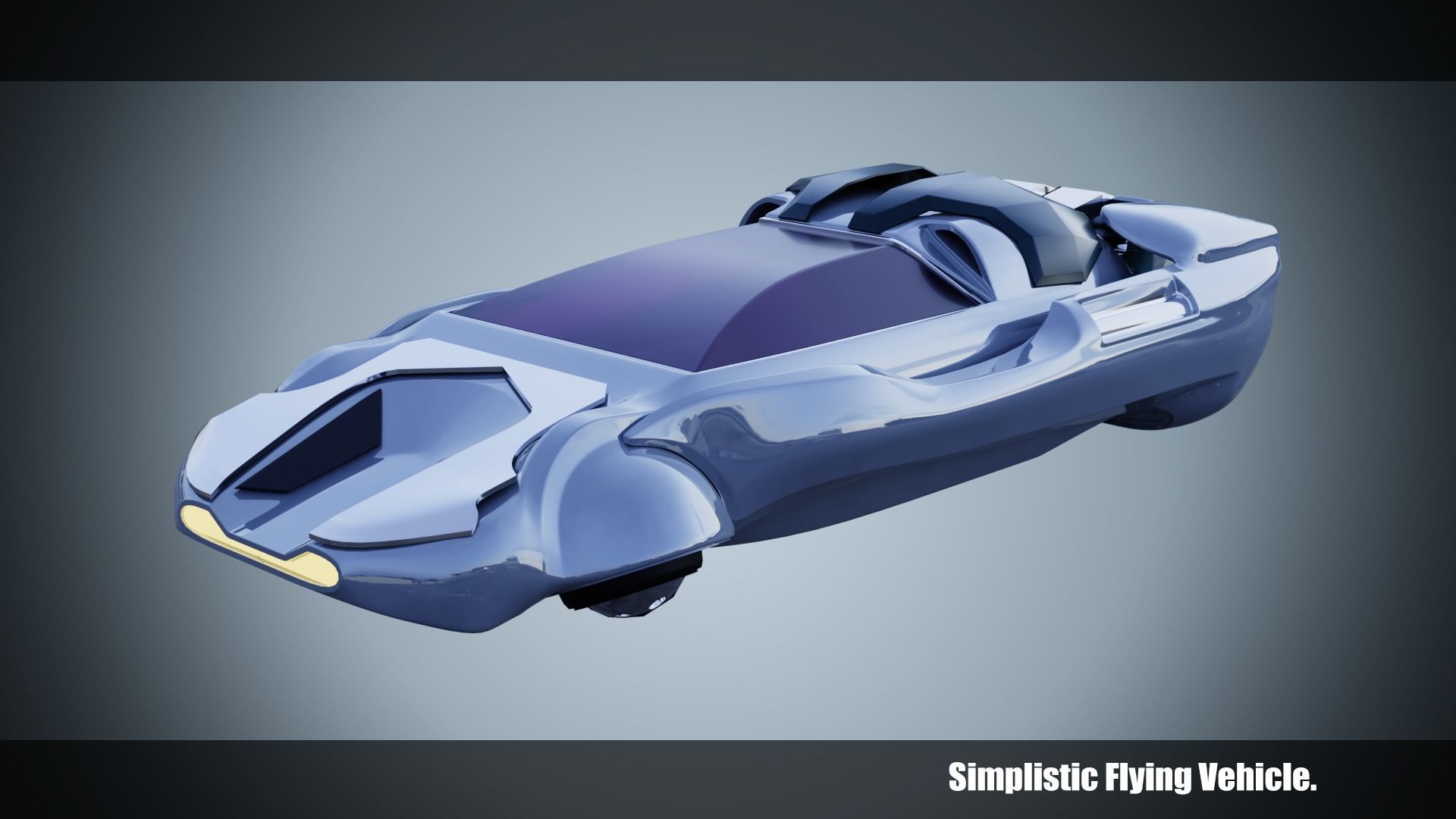 Simplistic Flying Vehicle - nr12 Low-poly 3D model_1