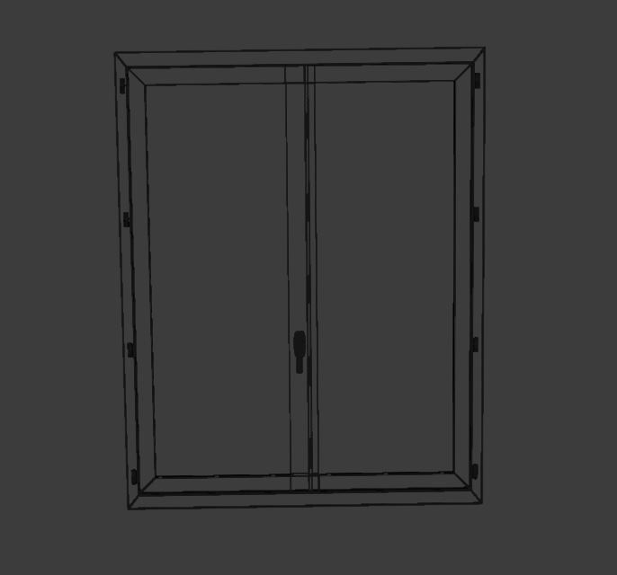 Double windows high detailed 3D model_4