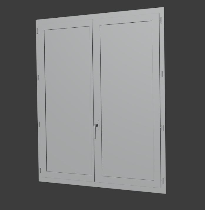 Double windows high detailed 3D model_3