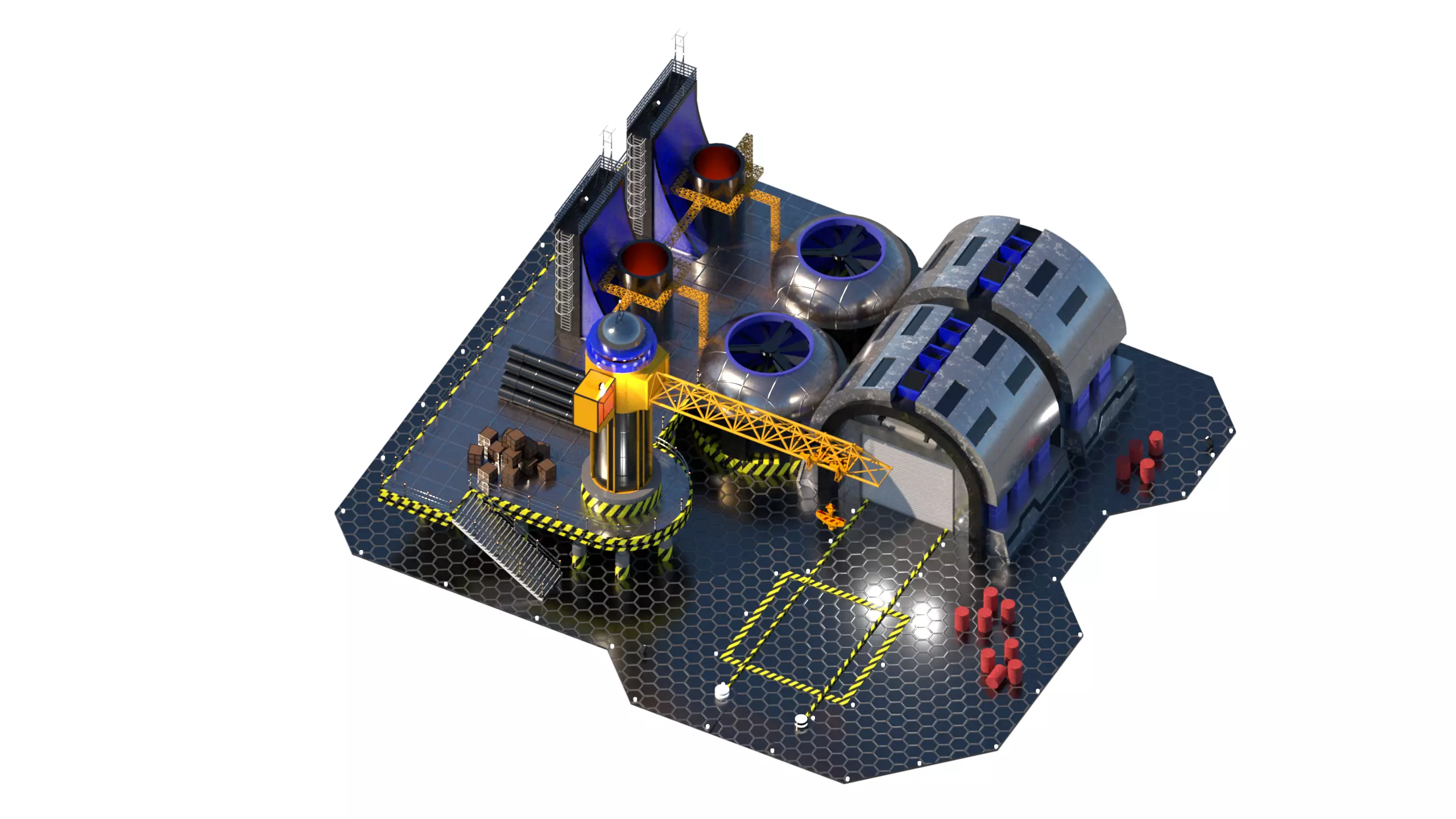 Red Alert 2 Allied Construction Yard 3D model_0