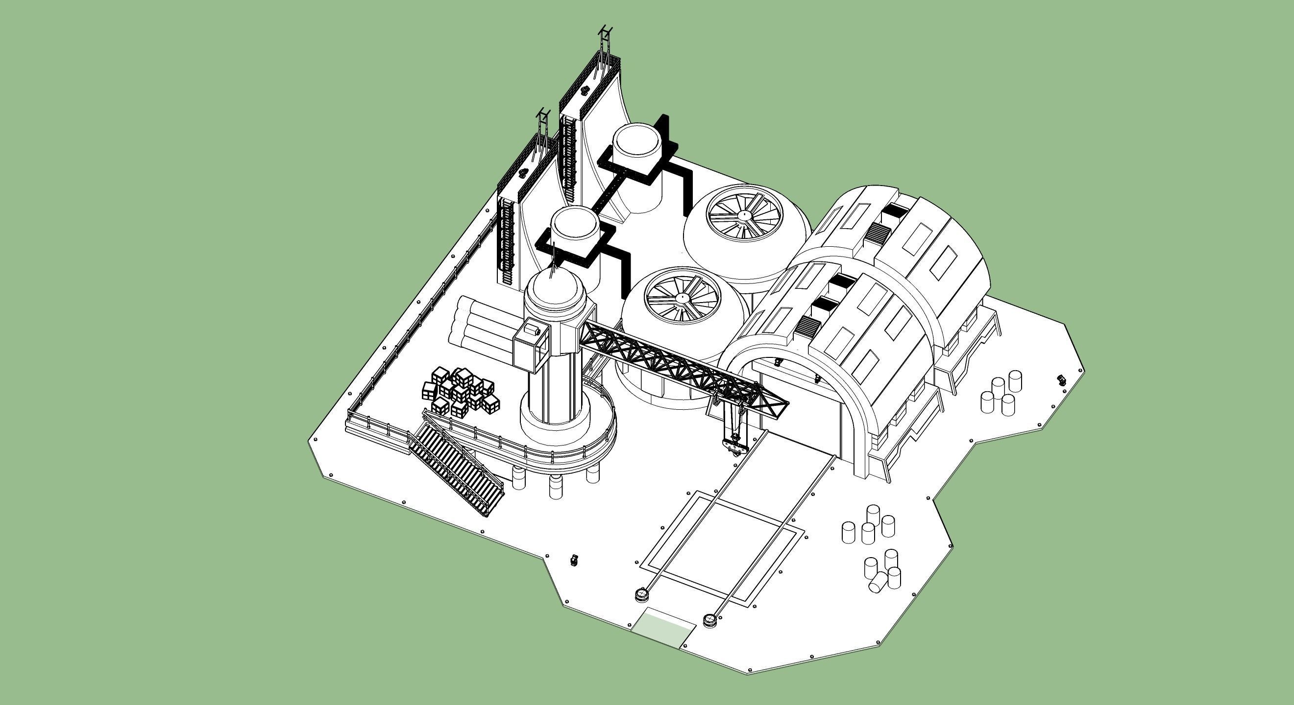Red Alert 2 Allied Construction Yard 3D model_1