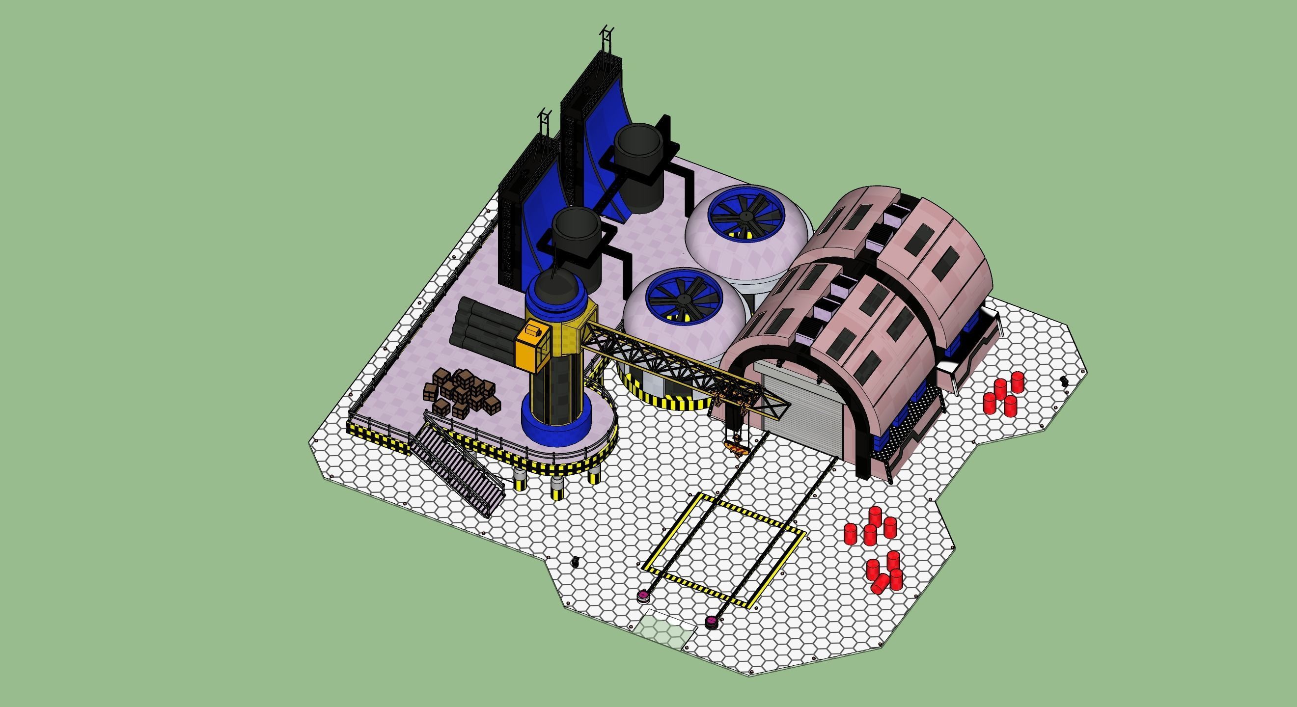 Red Alert 2 Allied Construction Yard 3D model_2