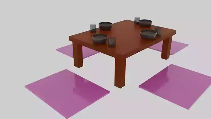 Tor3D dining table with mats