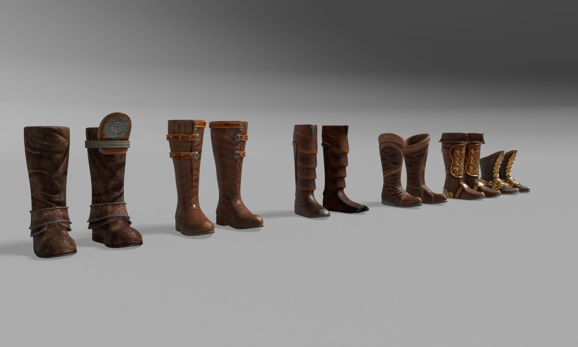 Old boots 3D model_6