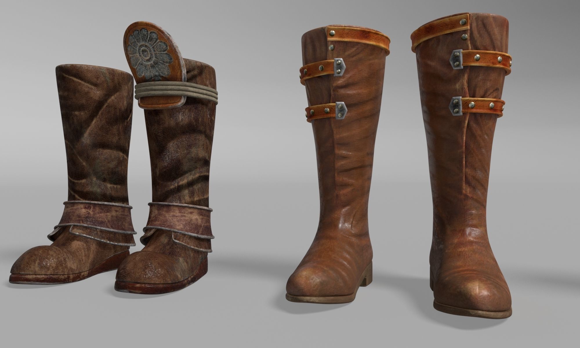 Old boots 3D model_7