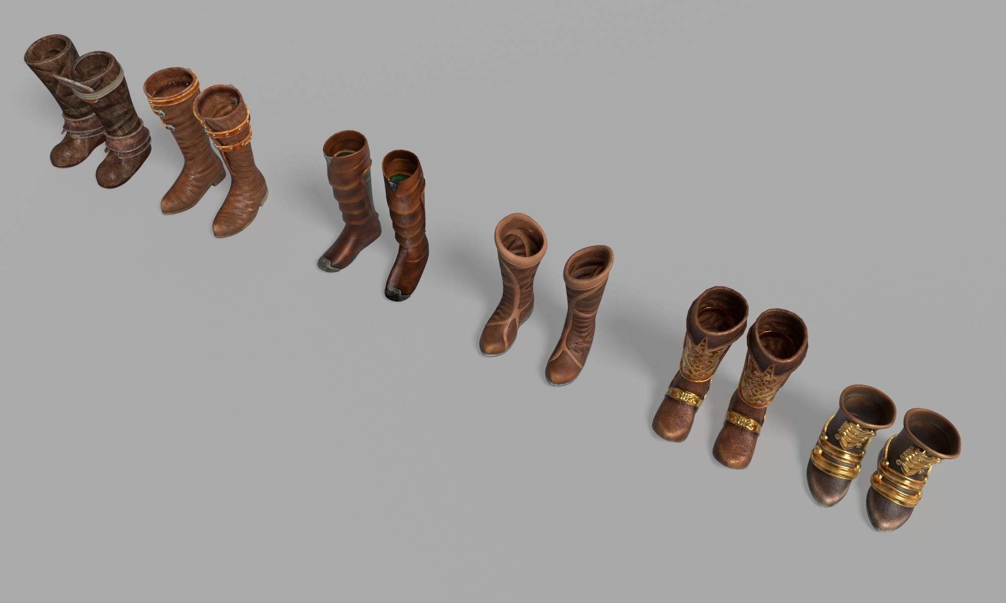 Old boots 3D model_4
