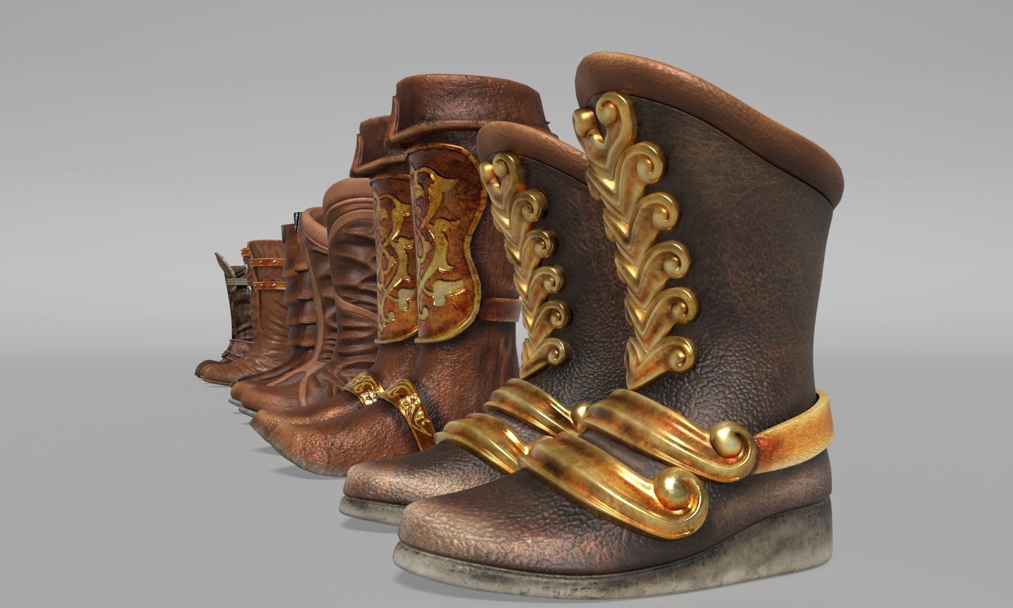 Old boots 3D model_1
