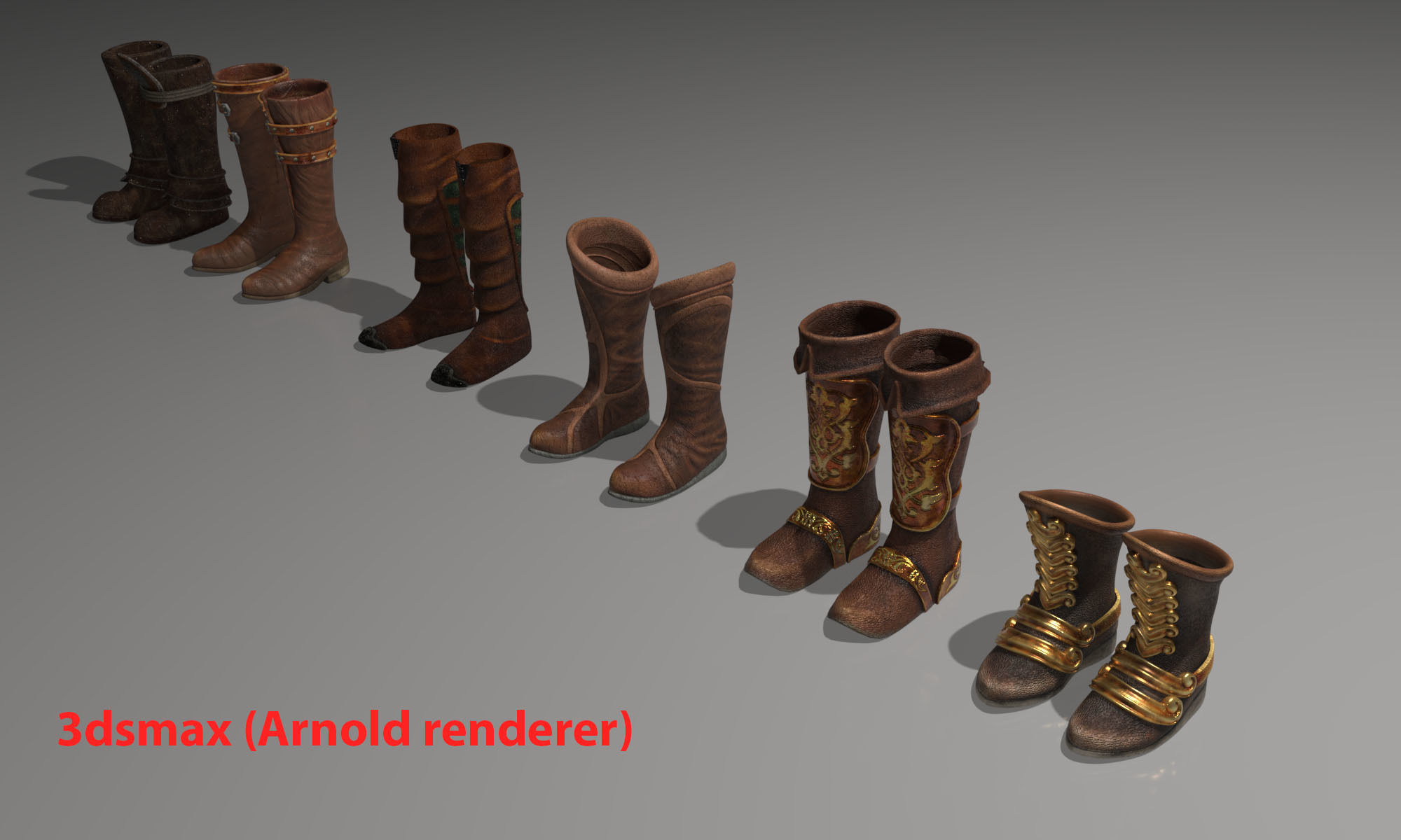 Old boots 3D model_2