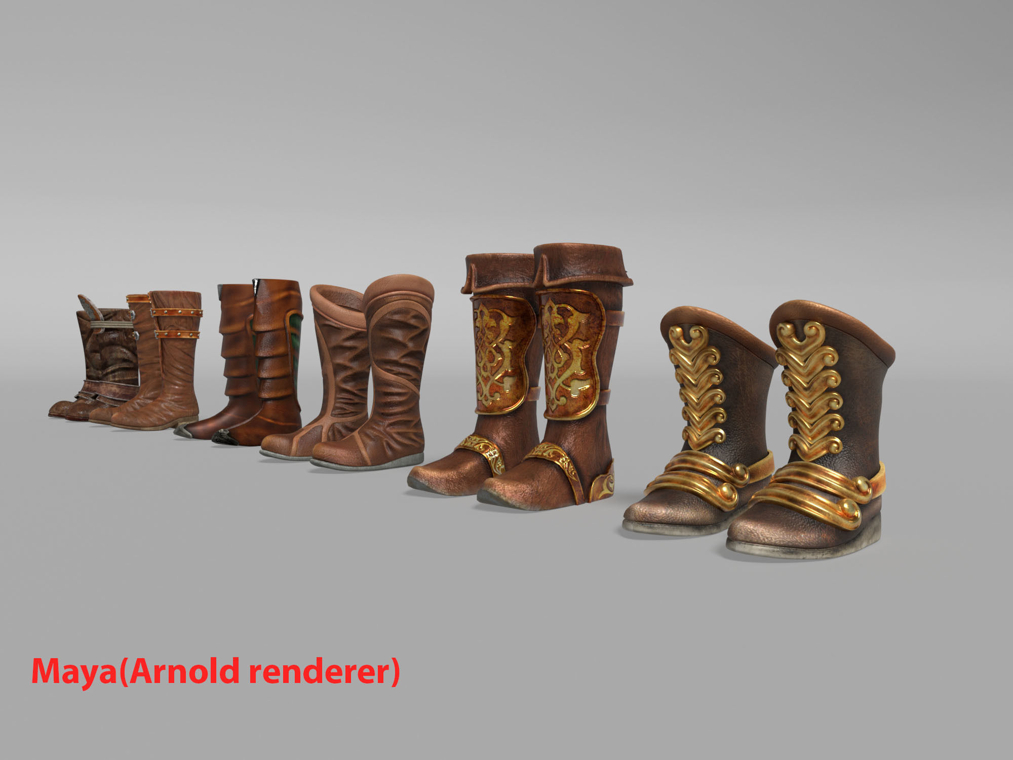 Old boots 3D model_3