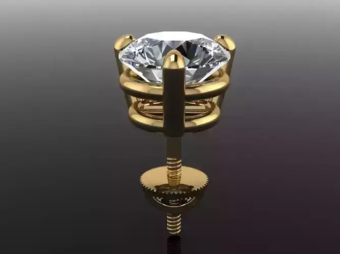 3 Prong Solitaire Earring Stud Basket 6mm50