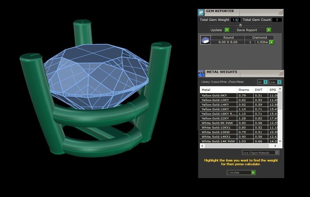 3 Prong Solitaire Earring Stud Basket 8mm 3D print model_4