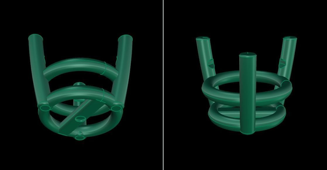 3 Prong Solitaire Earring Stud Basket 8mm 3D print model_11