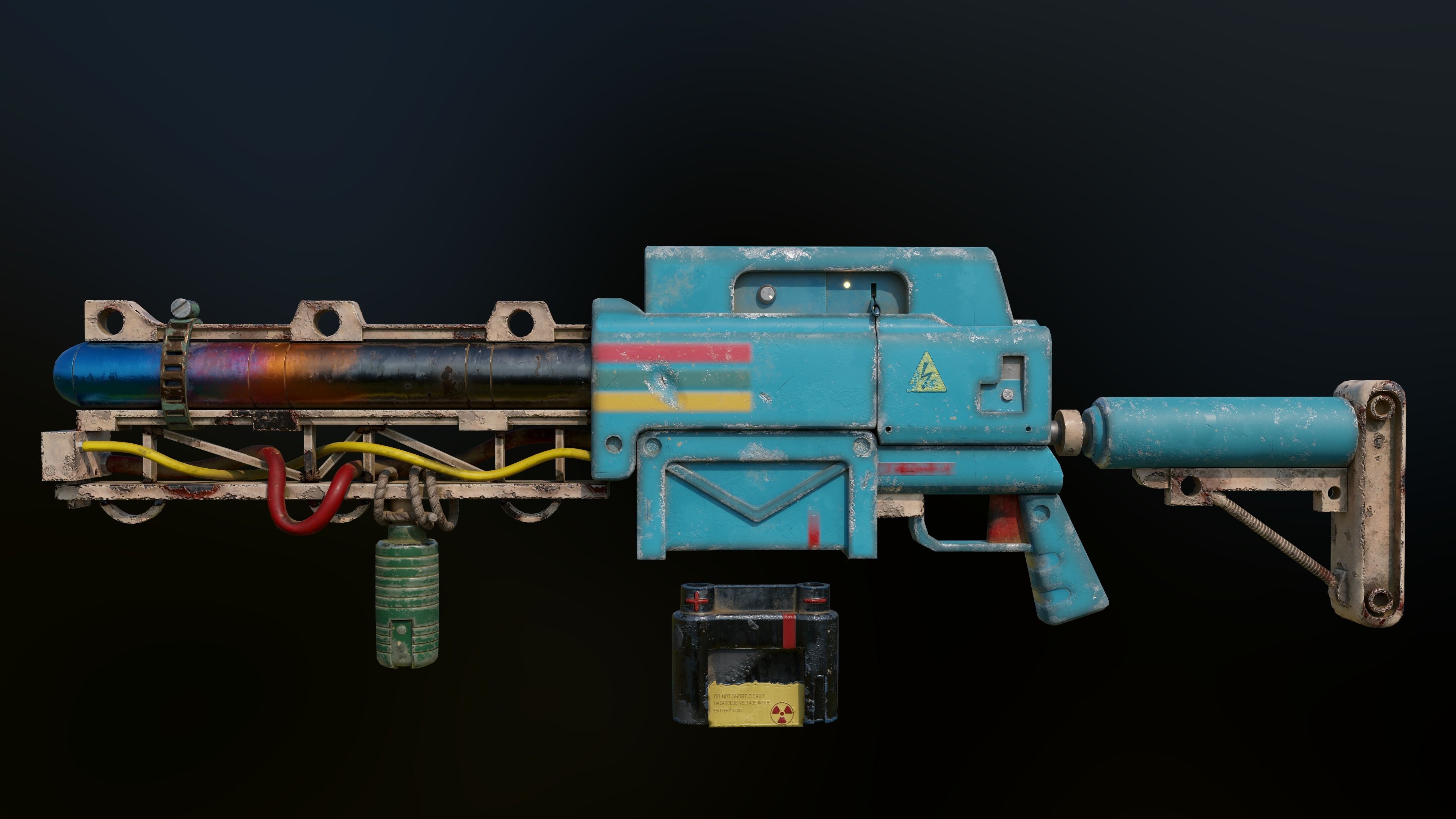 Laser Rifle Low-poly 3D model_3