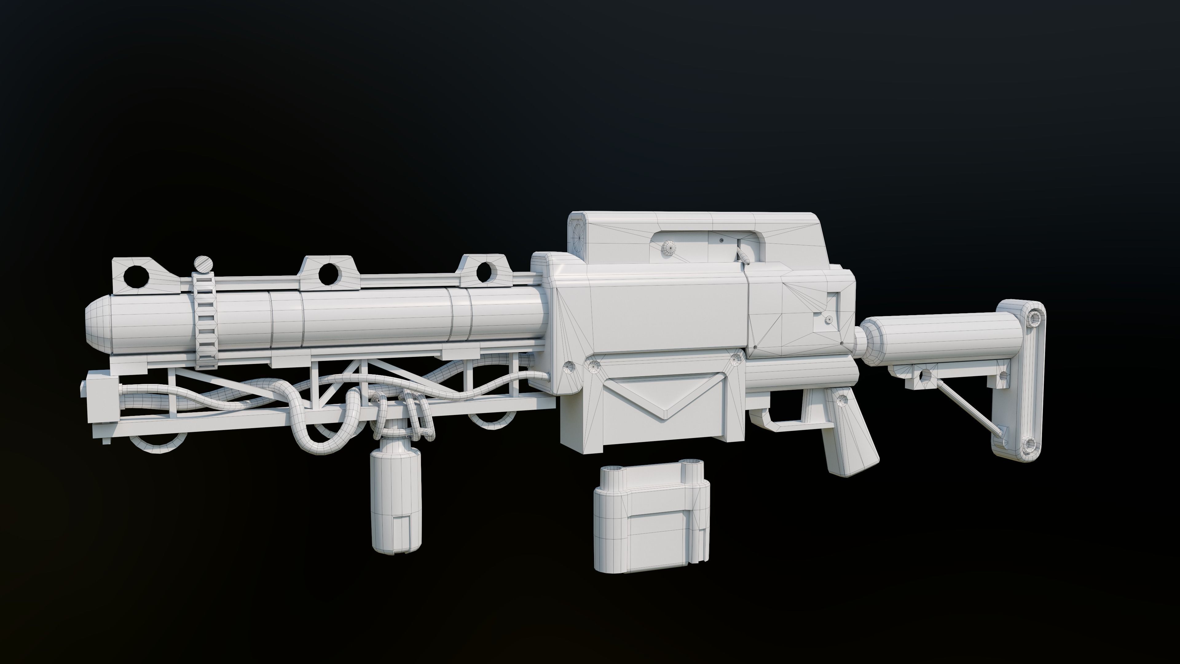 Laser Rifle Low-poly 3D model_6