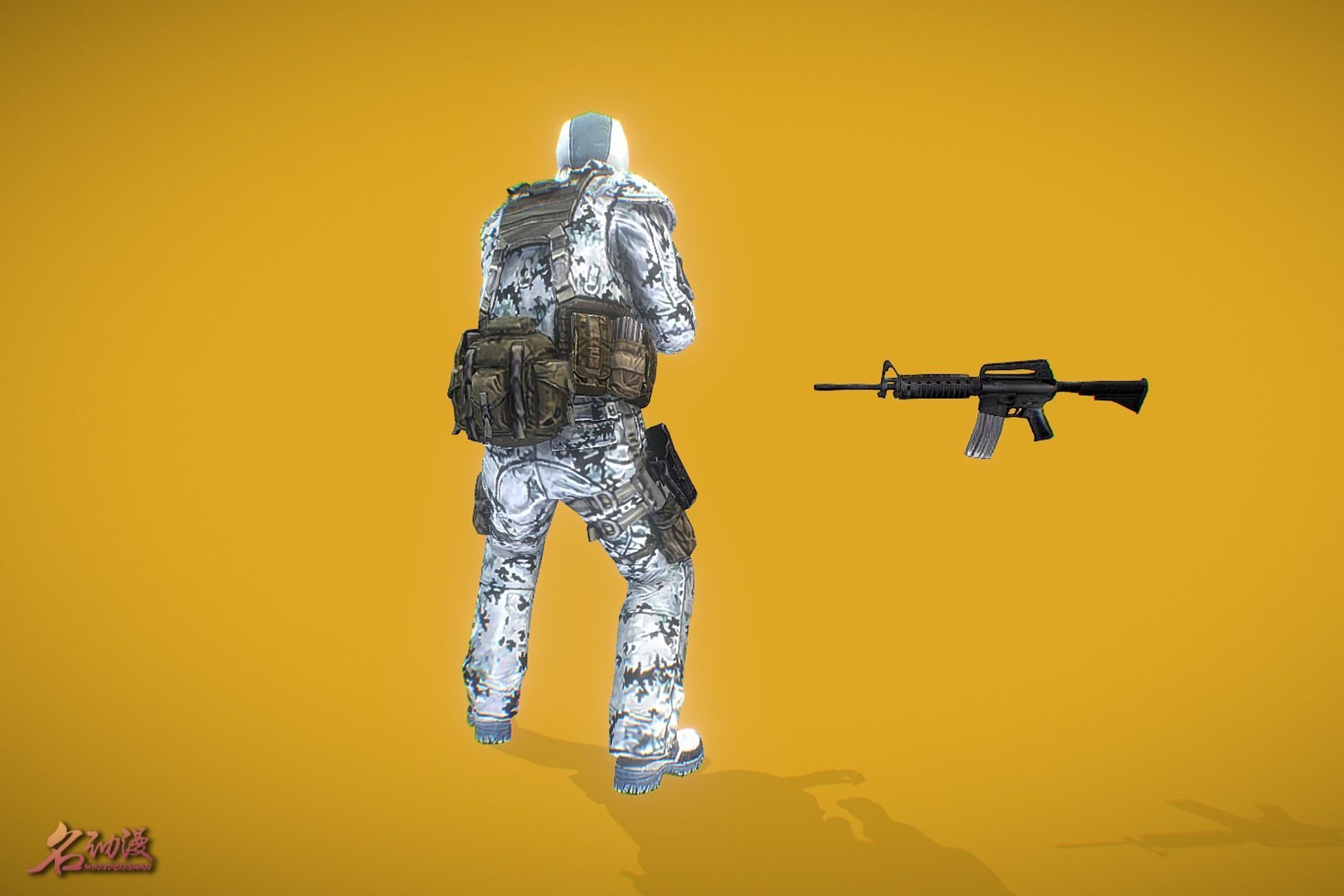 Battle Royale Soldier 7 Low-poly 3D model_4