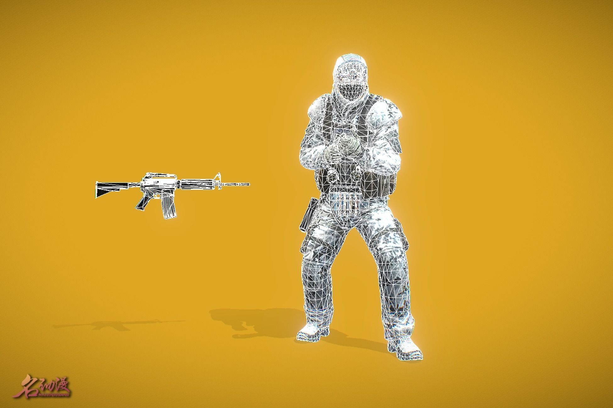 Battle Royale Soldier 7 Low-poly 3D model_5