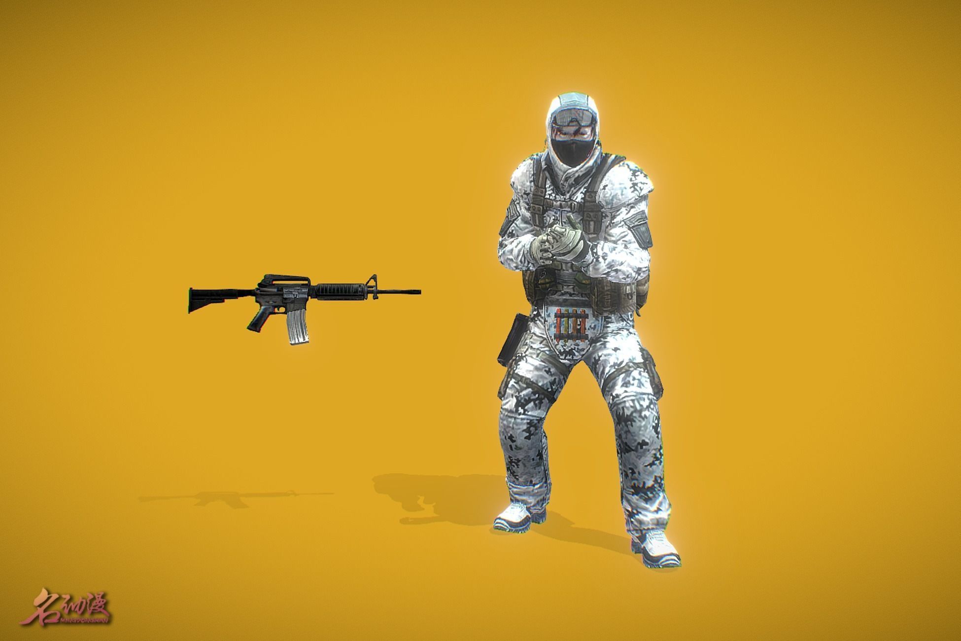 Battle Royale Soldier 7 Low-poly 3D model_1