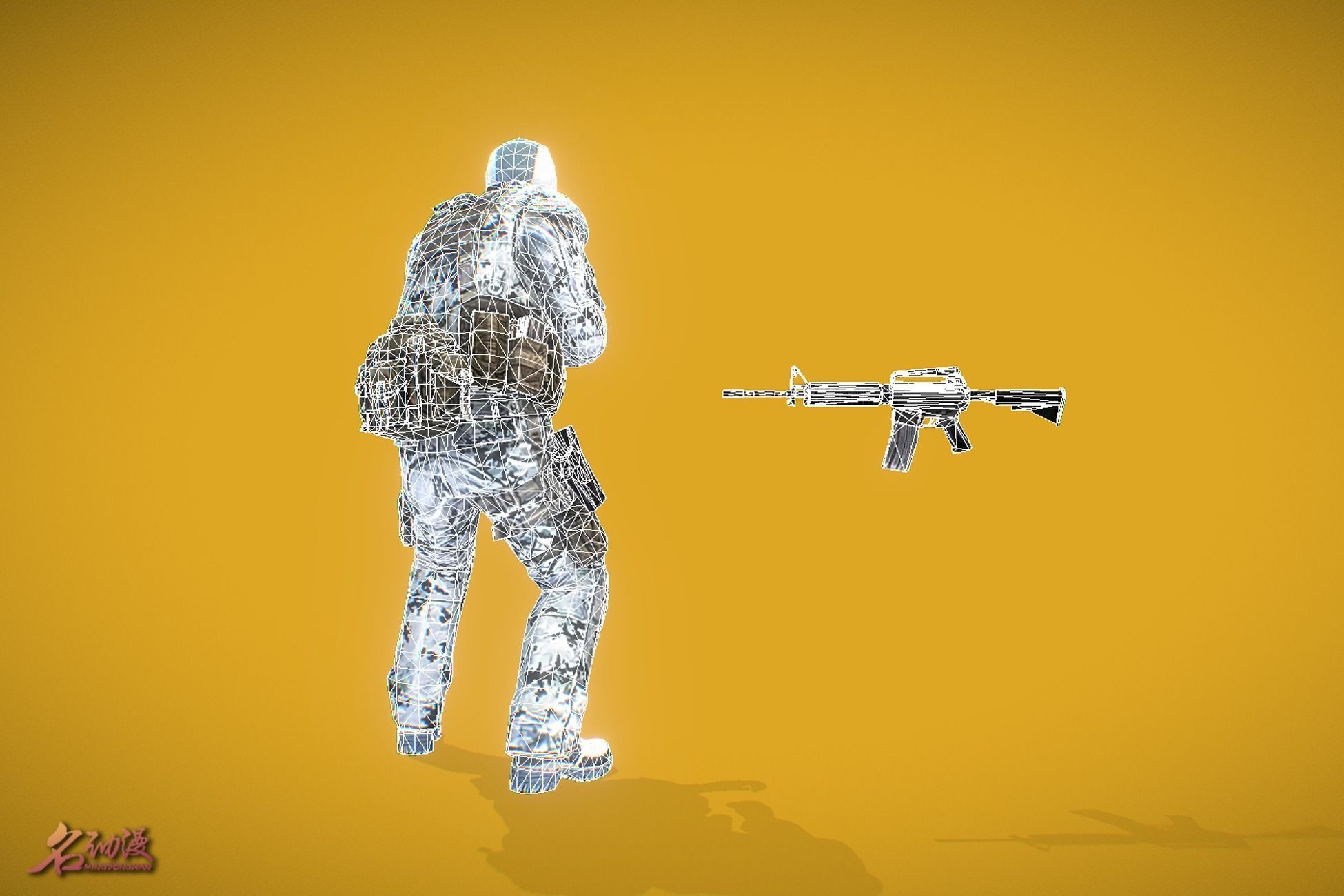 Battle Royale Soldier 7 Low-poly 3D model_6