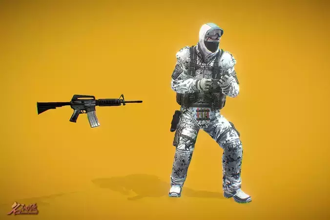 Battle Royale Soldier 7 Low-poly 3D model