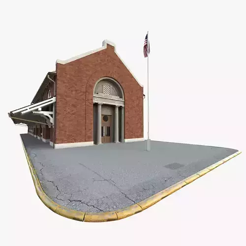 Rail station 3D model