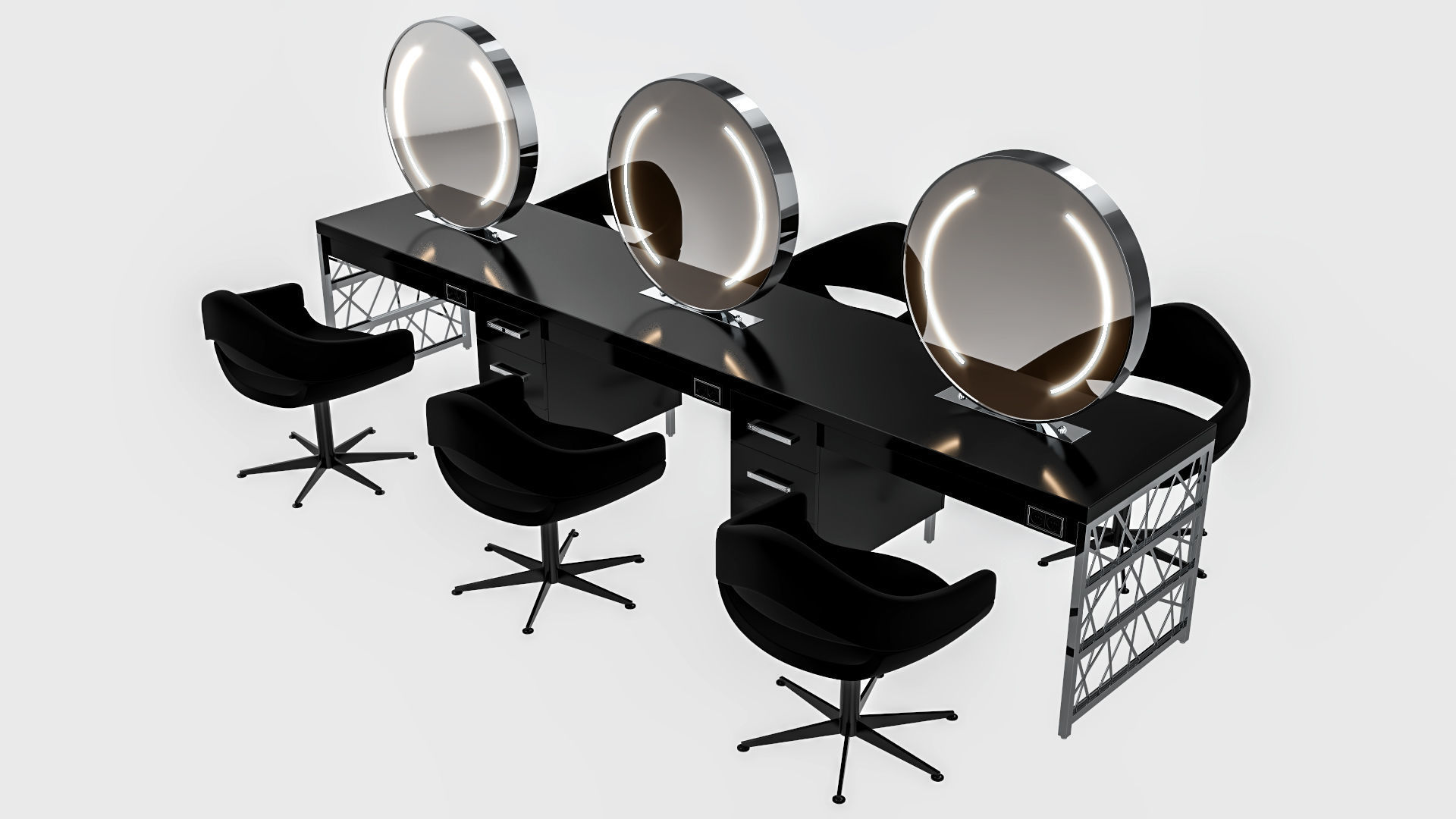 hair table chrome 3D model_48