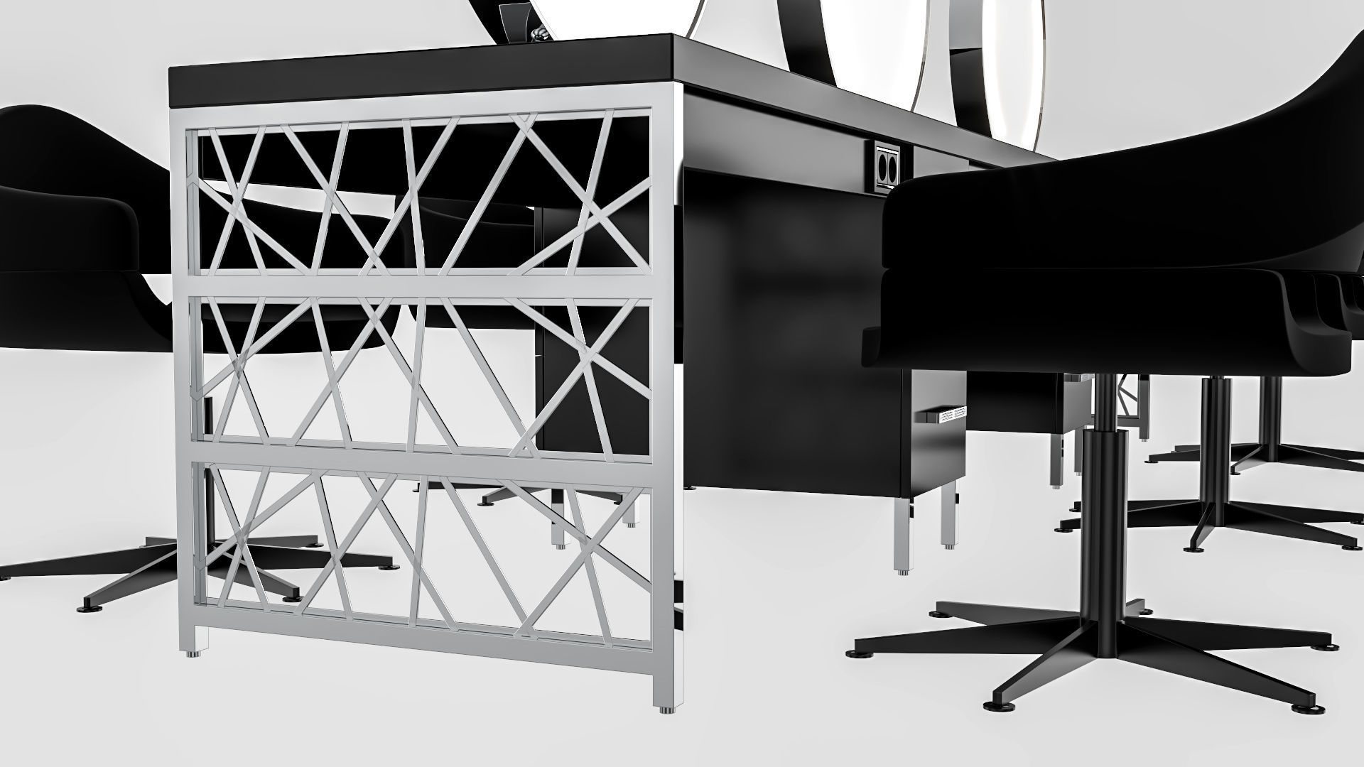 hair table chrome 3D model_80