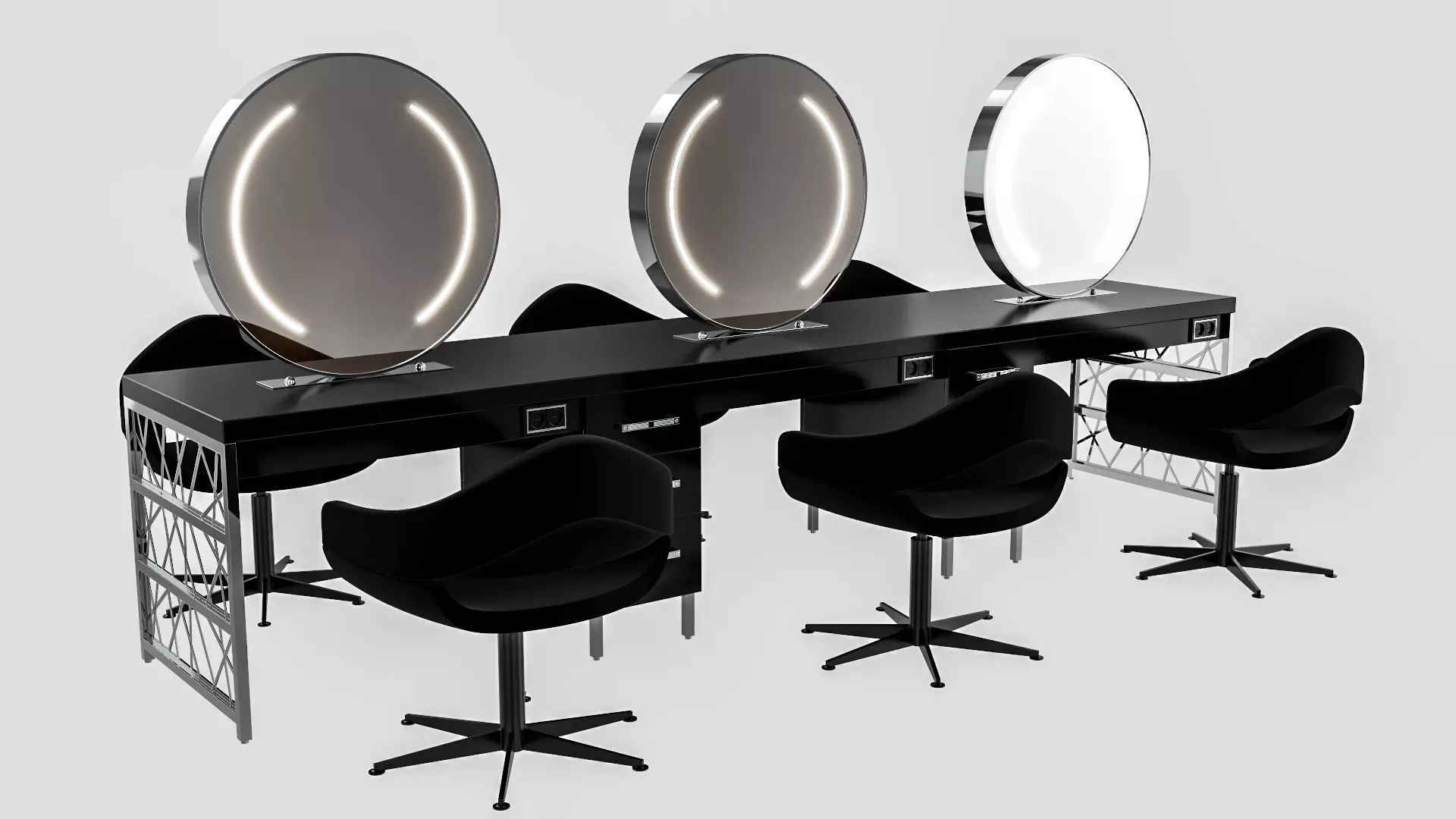 hair table chrome 3D model_0