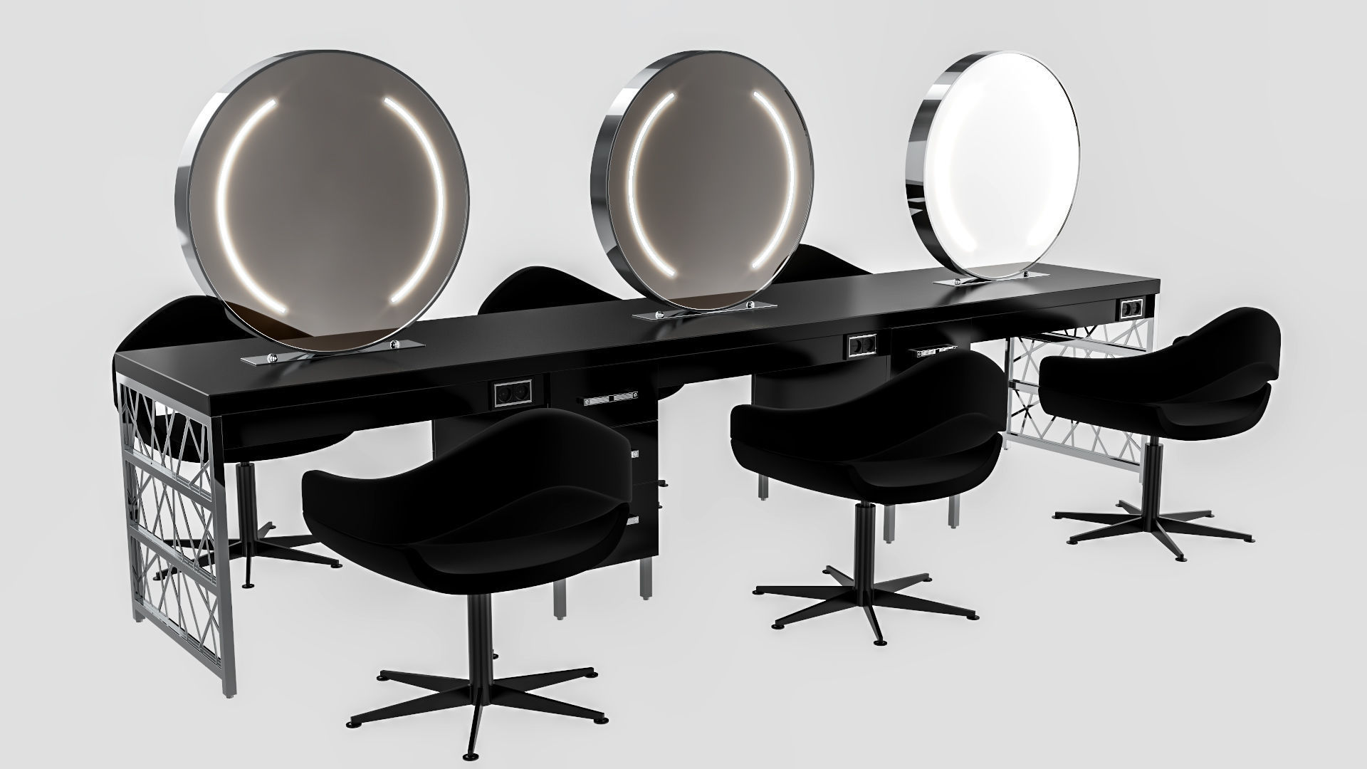 hair table chrome 3D model_69