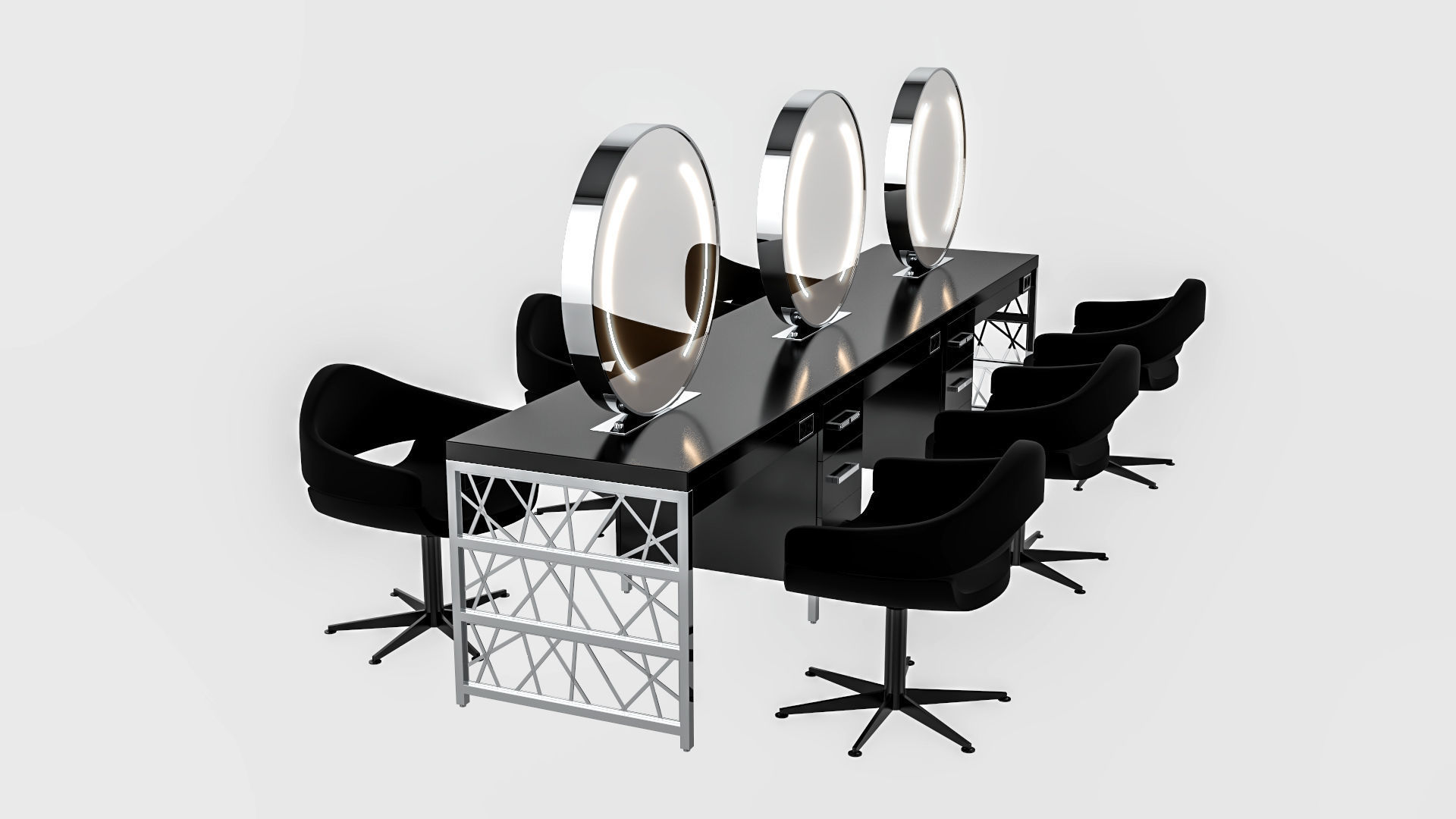 hair table chrome 3D model_9