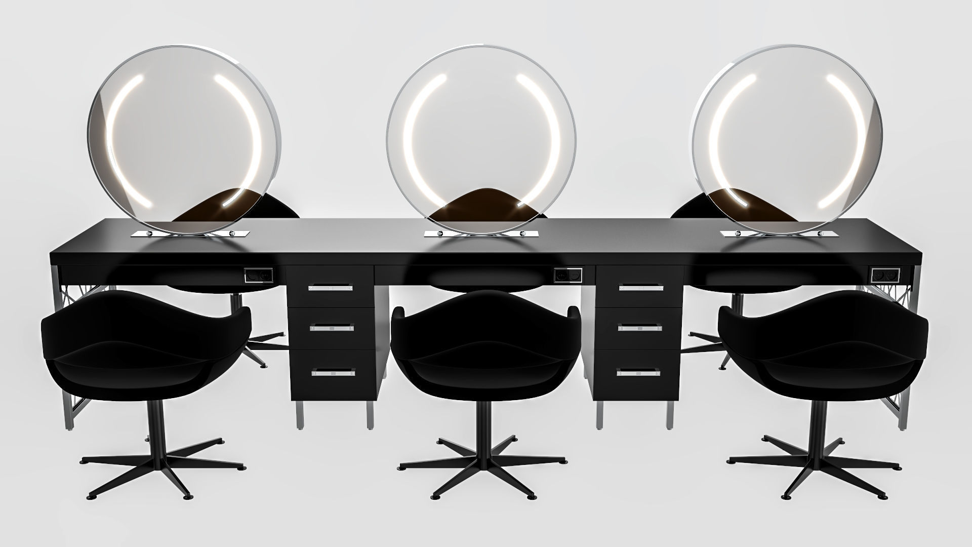 hair table chrome 3D model_1