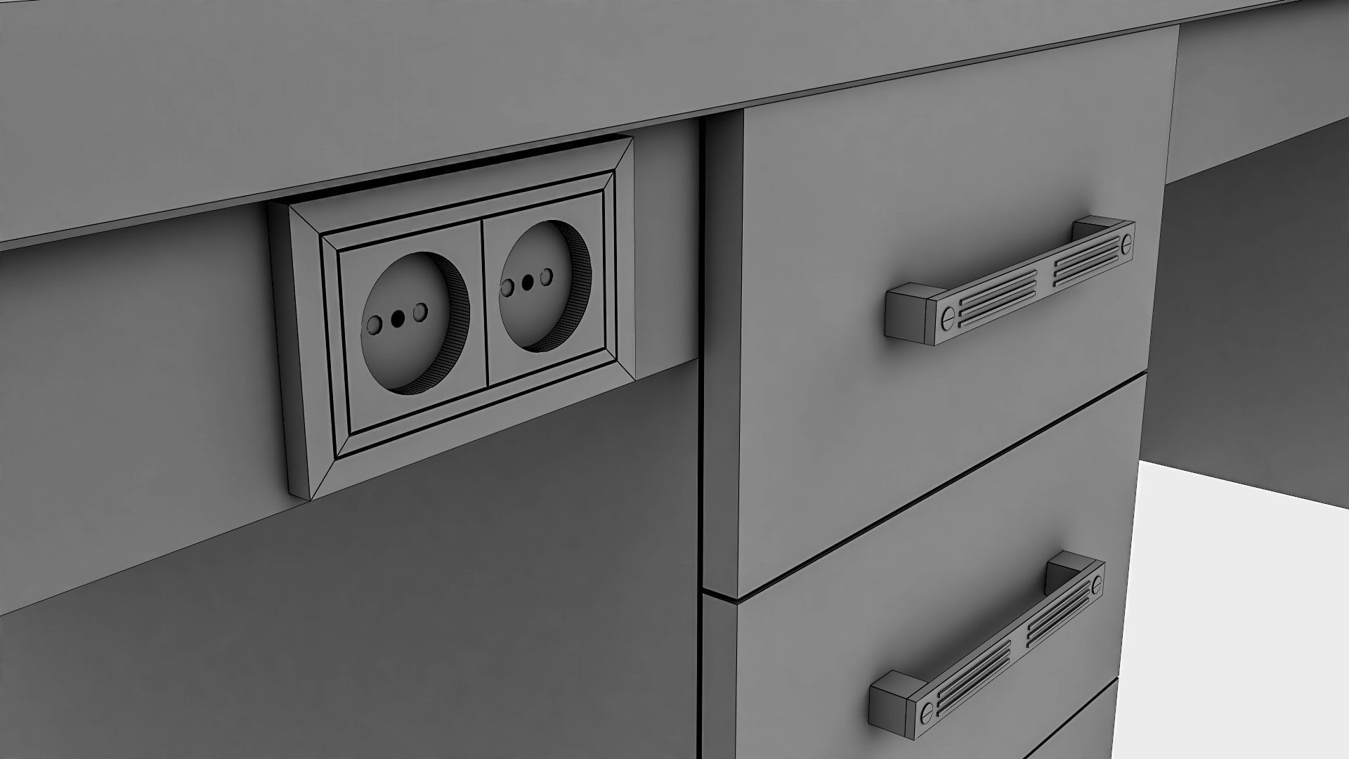 hair table chrome 3D model_60