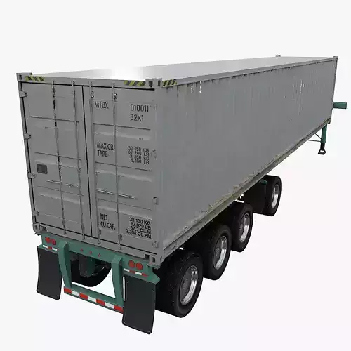 Container semi trailer Low-poly 3D model