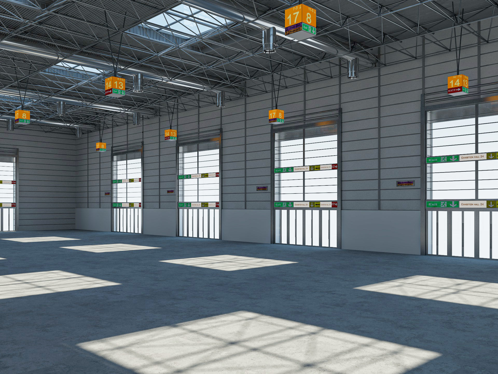 Exhibition Hall Warehouse 24 3D model_7