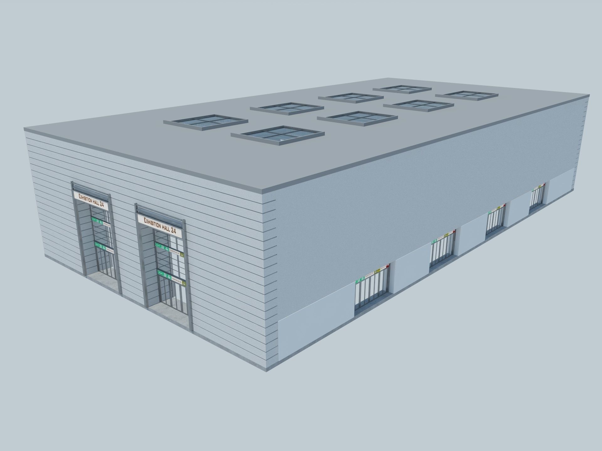 Exhibition Hall Warehouse 24 3D model_6