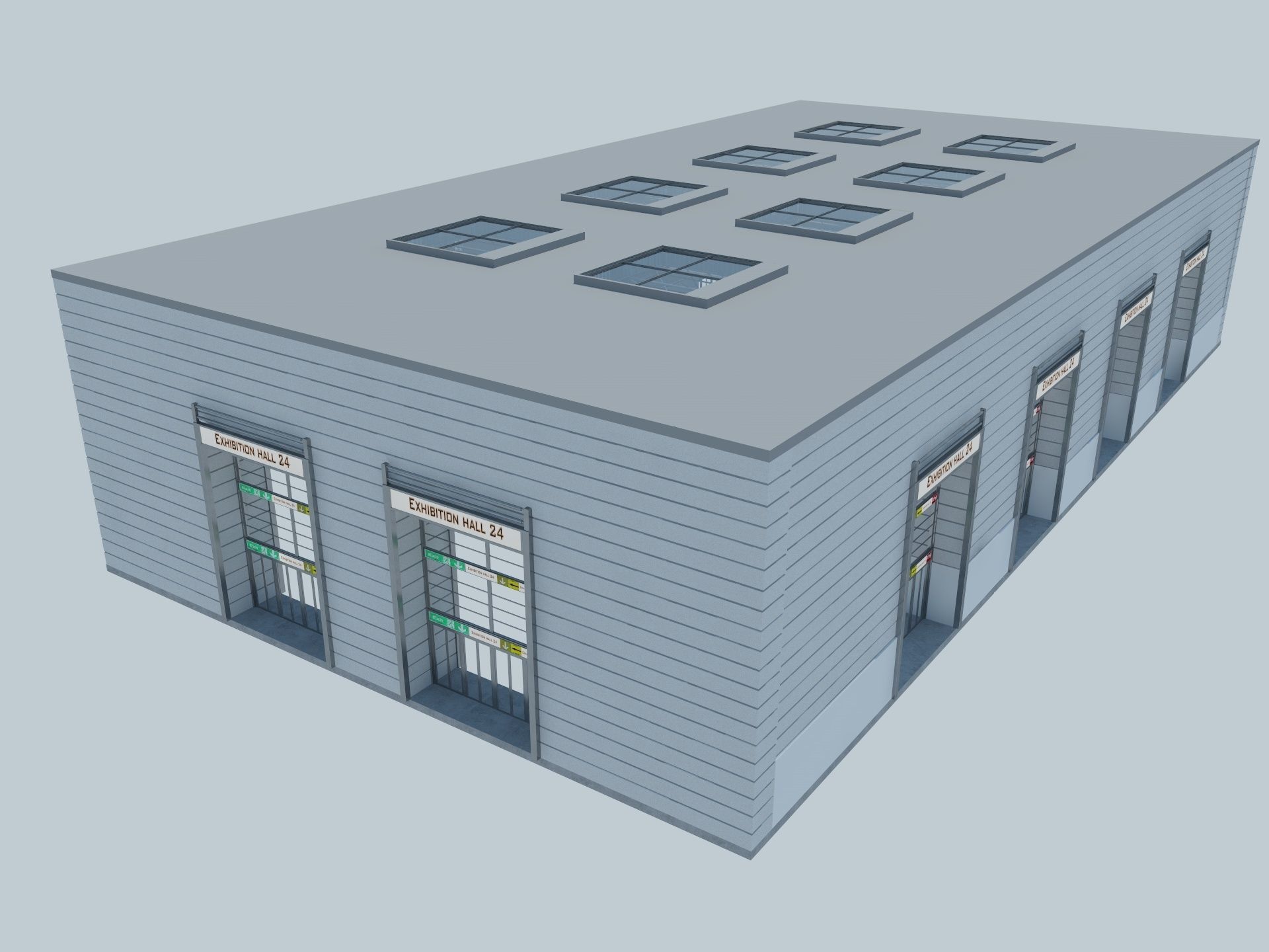 Exhibition Hall Warehouse 24 3D model_3