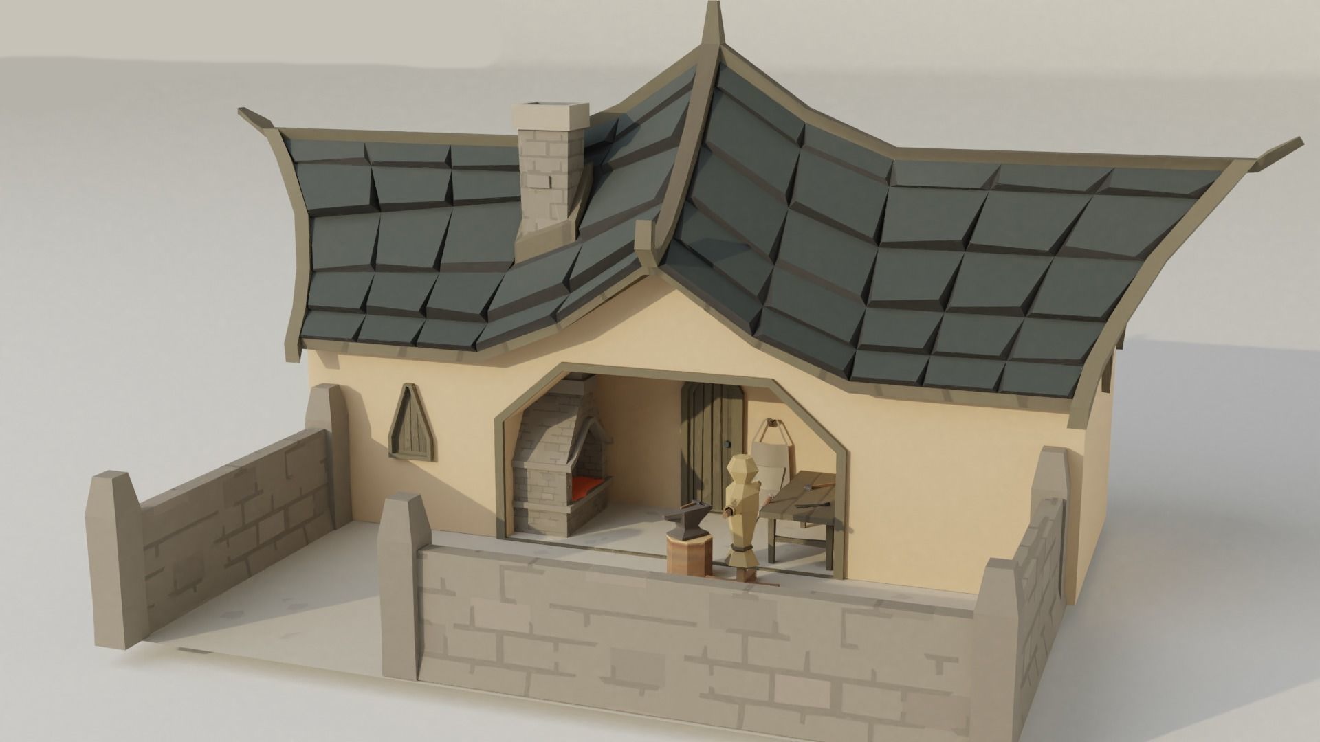 Elf Village pack Low-poly 3D model_4