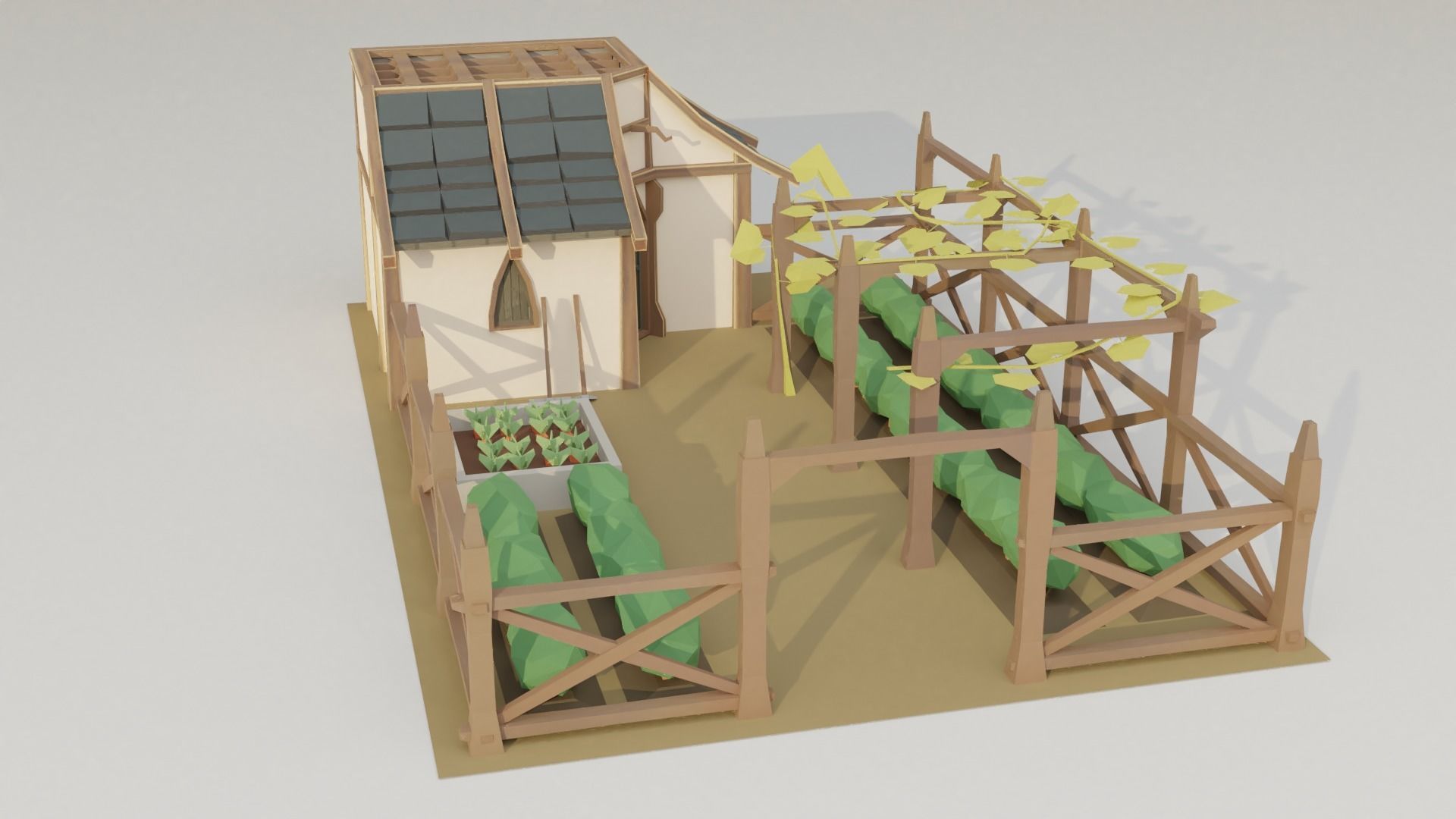 Elf Village pack Low-poly 3D model_3