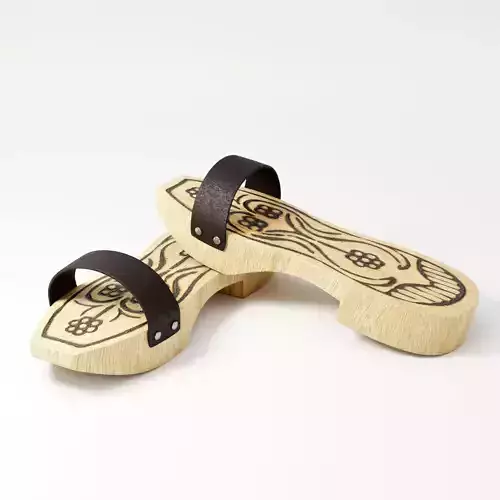 Wooden Clogs 3D model