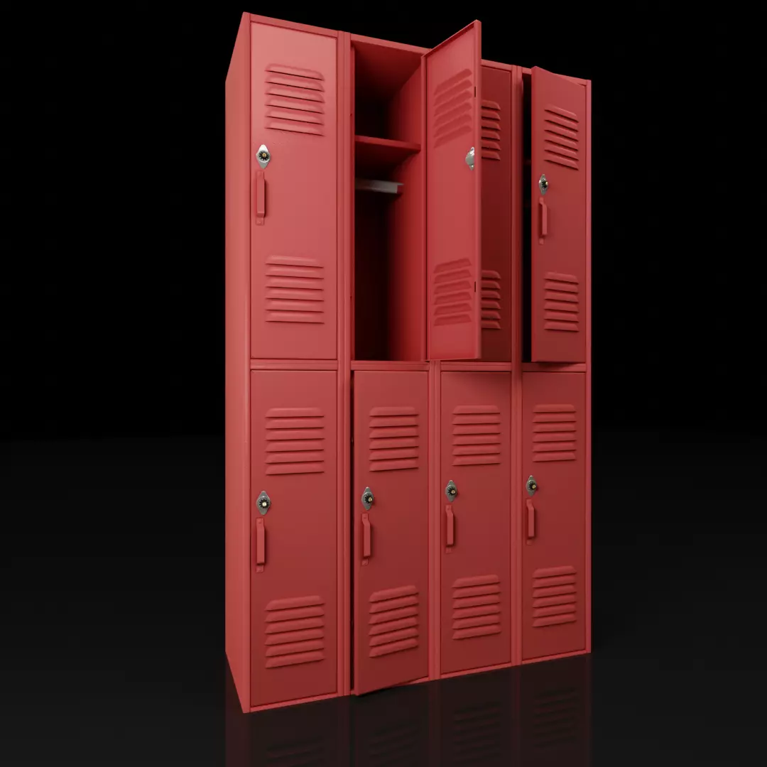 detailed locker 3D model 3D model