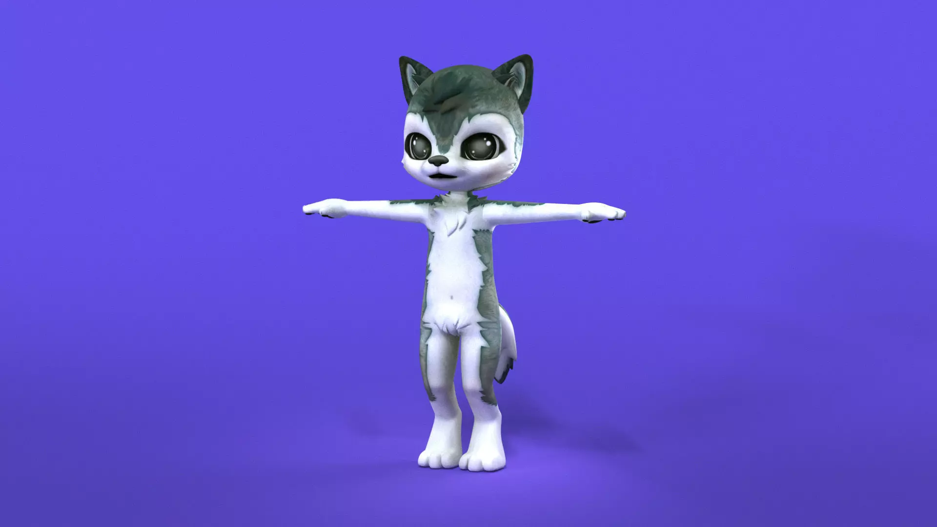 Chibi Wolf Cub 3D Model 3D model_0