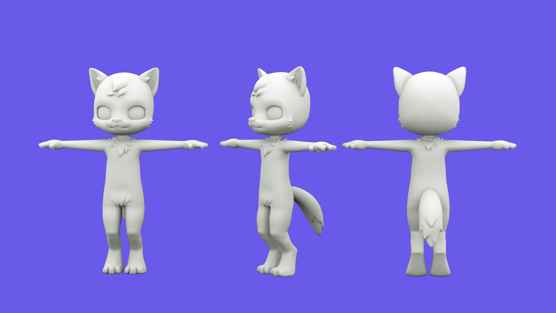 Chibi Wolf Cub 3D Model 3D model_3