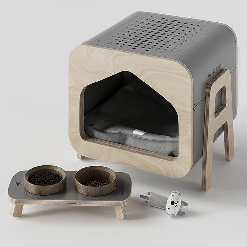 WeelyWally Oslo house and Toscana pet feeder 3D model 3