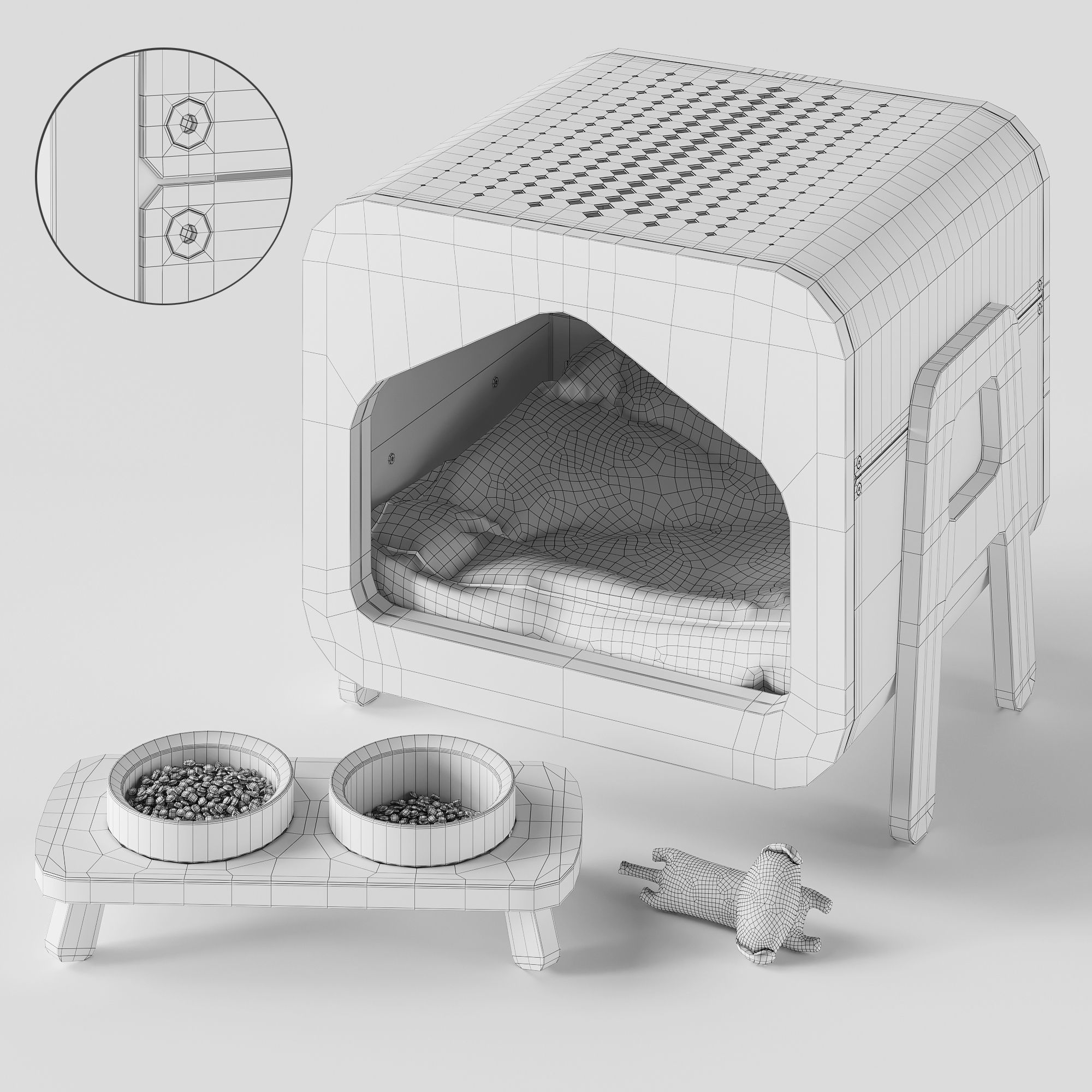 WeelyWally Oslo house and Toscana pet feeder 3D model_11