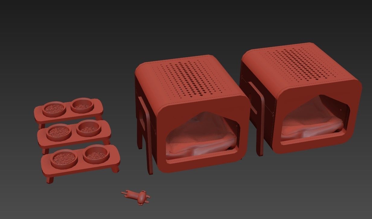 WeelyWally Oslo house and Toscana pet feeder 3D model_15