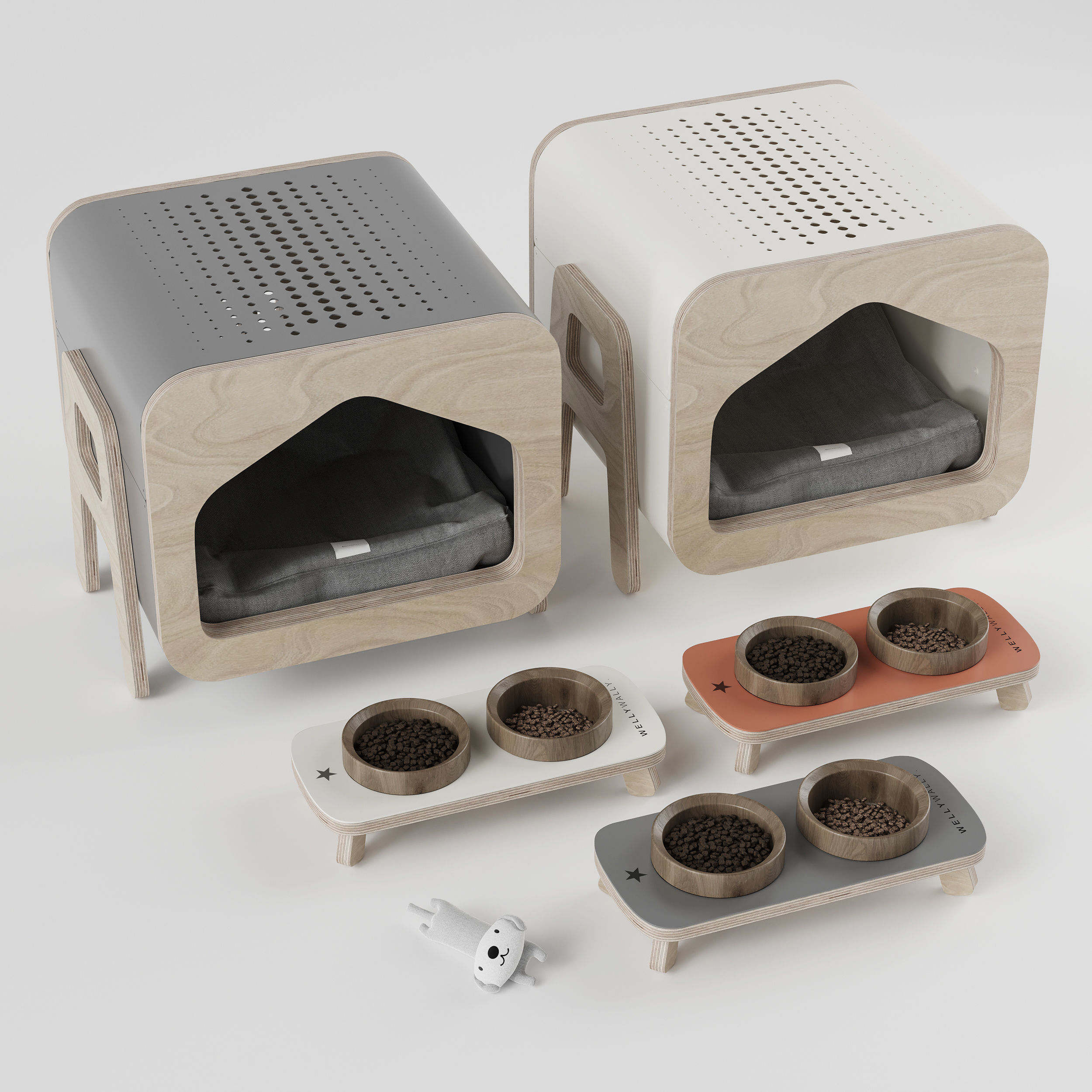 WeelyWally Oslo house and Toscana pet feeder 3D model_10