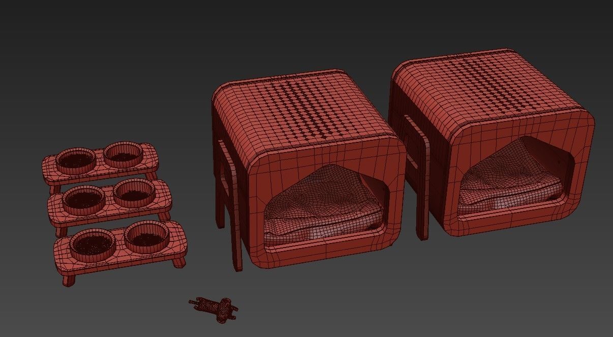 WeelyWally Oslo house and Toscana pet feeder 3D model_16