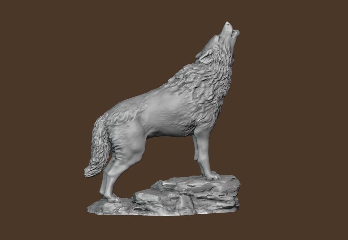 A pack of wolves 3D print model_5